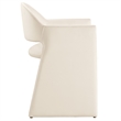 Maklaine Contemporary Performance Velvet Dining Armchair in Alabaster