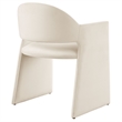 Maklaine Contemporary Performance Velvet Dining Armchair in Alabaster