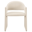 Maklaine Contemporary Performance Velvet Dining Armchair in Alabaster