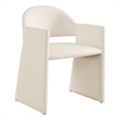 Maklaine Contemporary Performance Velvet Dining Armchair in Alabaster