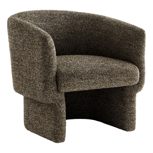 Maklaine Contemporary Boucle Fabric Upholstered Accent Chair in Antique