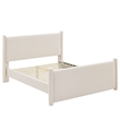 Maklaine Contemporary Performance Velvet Queen Platform Bed in Alabaster