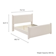 Maklaine Contemporary Performance Velvet Queen Platform Bed in Alabaster