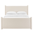 Maklaine Contemporary Performance Velvet Queen Platform Bed in Alabaster