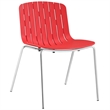 Maklaine Modern / Contemporary Dining Side Chair in Red Finish