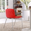 Maklaine Modern / Contemporary Dining Side Chair in Red Finish
