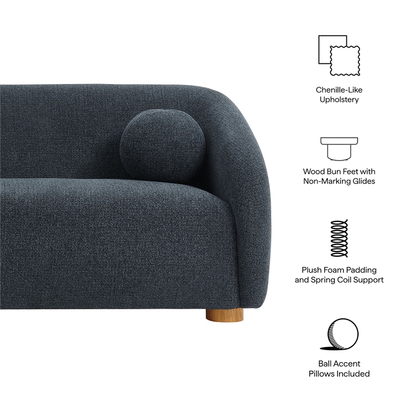 Maklaine Contemporary Upholstered 85