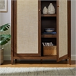 Maklaine Rattan Walnut Storage Cabinet Arched 79