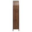 Maklaine Rattan Walnut Storage Cabinet Arched 79