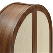 Maklaine Rattan Walnut Storage Cabinet Arched 79
