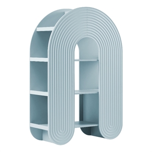 Maklaine Modern / Contemporary 58&quot Arched Bookshelf in Light Blue
