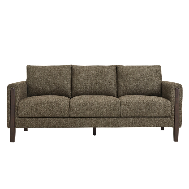 Maklaine Contemporary Boucle Fabric Sofa in Antique Espresso