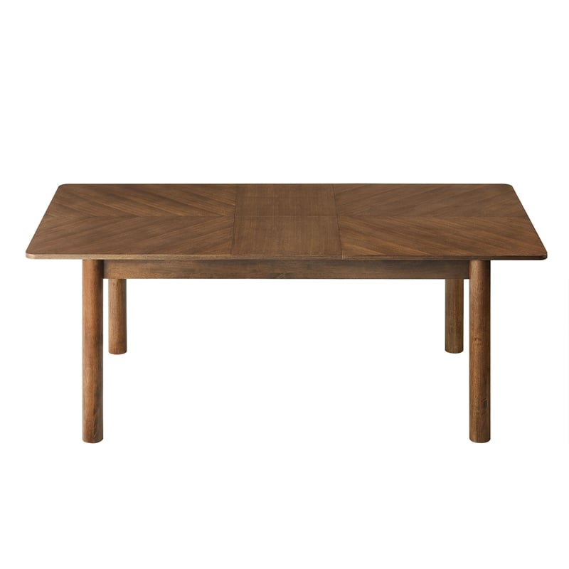 Maklaine Modern / Contemporary 7-Piece Dining Set in Walnut Taupe