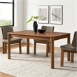 Maklaine Modern / Contemporary Extendable Dining Table in Walnut