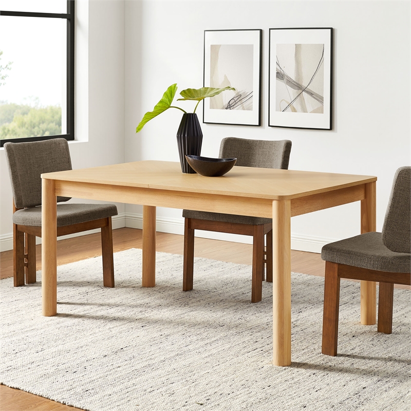 Maklaine Modern / Contemporary Extendable Dining Table in Oak