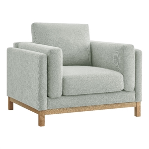 Maklaine Contemporary Melange Chenille Fabric Armchair in Gray