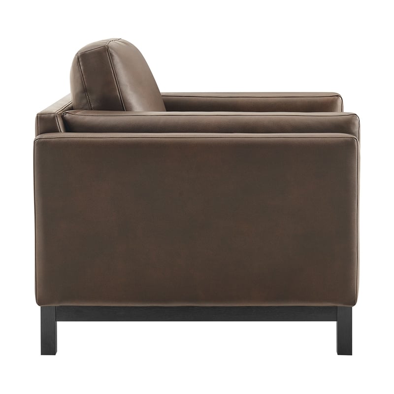 Maklaine Modern / Contemporary Vegan Leather Armchair in Brown