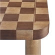 Maklaine Rubberwood Brown Dining Table Square Checkered Game Board 36