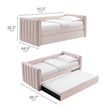 Maklaine Channel Tufted Performance Velvet Twin Daybed With Trundle in Red