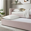 Maklaine Channel Tufted Performance Velvet Twin Daybed With Trundle in Red