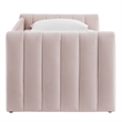 Maklaine Channel Tufted Performance Velvet Twin Daybed With Trundle in Red