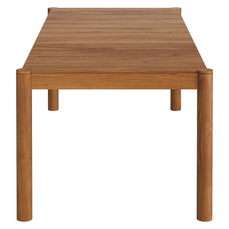 Maklaine 7-Piece Outdoor Patio Teak Wood Dining Set in Natural Sail