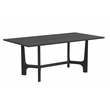 Maklaine Contemporary Rectangular Dining Table in Black Wood