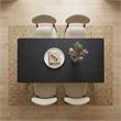 Maklaine Contemporary Rectangular Dining Table in Black Wood