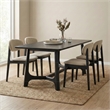 Maklaine Contemporary Rectangular Dining Table in Black Wood