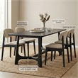 Maklaine Contemporary Rectangular Dining Table in Black Wood