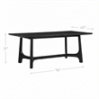 Maklaine Contemporary Rectangular Dining Table in Black Wood