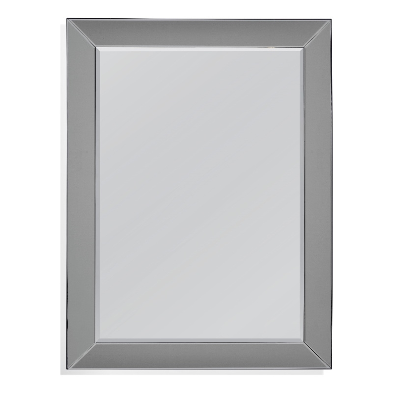 Maklaine Traditional Rectangular Smoked Glass Frame Wall Mirror