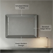 Maklaine Traditional Rectangular Smoked Glass Frame Wall Mirror