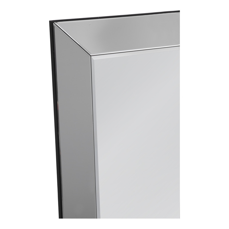 Maklaine Traditional Rectangular Smoked Glass Frame Wall Mirror