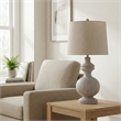 Maklaine Traditional White Wash Resin Table Lamp With Neutral Shade