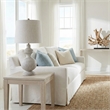 Maklaine Traditional White Wash Resin Table Lamp With Neutral Shade