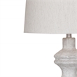 Maklaine Traditional White Wash Resin Table Lamp With Neutral Shade