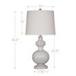 Maklaine Traditional White Wash Resin Table Lamp With Neutral Shade