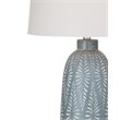 Maklaine Resin Green & Cream Table Lamp Tapered Linen Shade 17