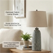 Maklaine Resin Green & Cream Table Lamp Tapered Linen Shade 17