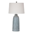 Maklaine Resin Green & Cream Table Lamp Tapered Linen Shade 17