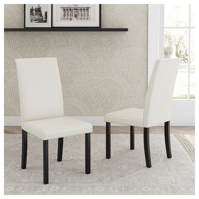 Maklaine Set of 5 Counter Height Dining Table & Fabric Upholstered Chairs