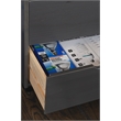 Maklaine Transitional Eight Drawer Rolling Storage Cart in Gray Wood