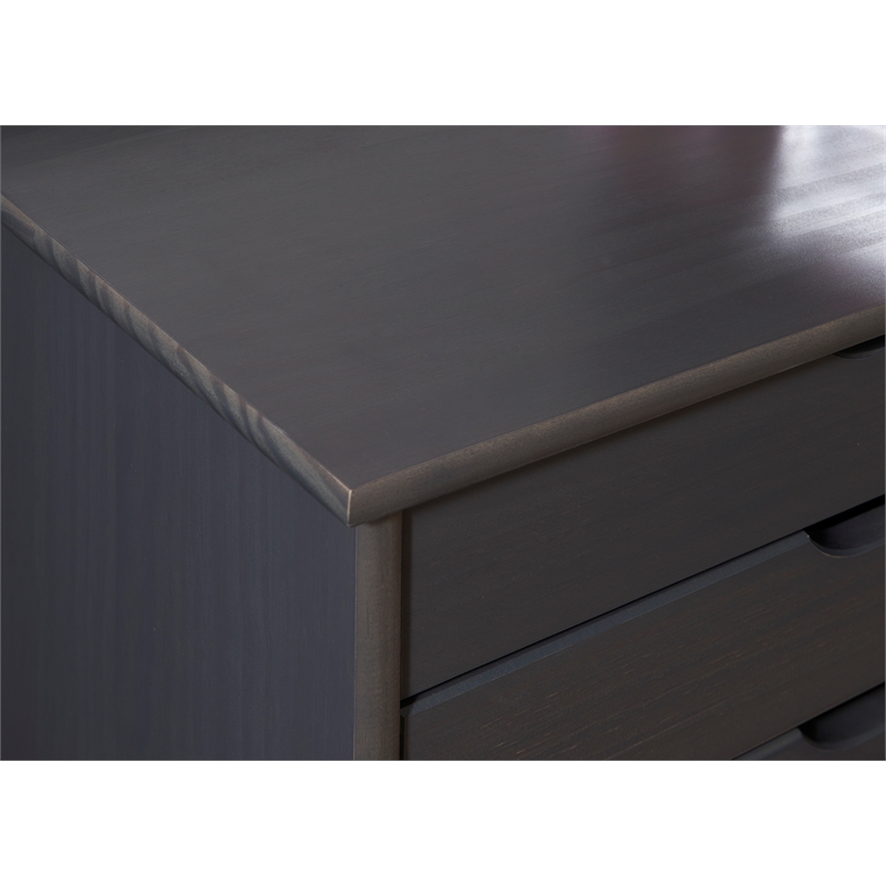 Maklaine Transitional Eight Drawer Rolling Storage Cart in Gray Wood
