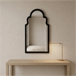Maklaine Soft Rounded Silhouette Wood Frame Wall Mirror in Black Lacquer