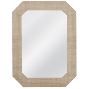 Maklaine Rectangular Wall Mirror with Natural Raffia Wrapped Frame