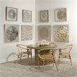 Maklaine Round Coastal Rattan and Glass Bistro Table in Natural