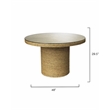 Maklaine Round Coastal Rattan and Glass Bistro Table in Natural
