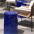 Maklaine Coastal Ceramic Side Table With Geometric Shape in Cobalt Blue