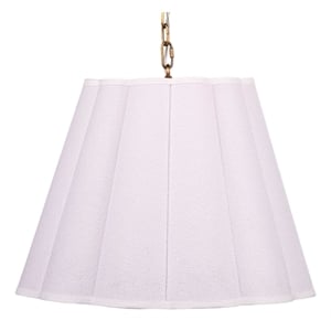 Maklaine 1-Light Boucle Linen Pendant With Antique Brass Chain in White